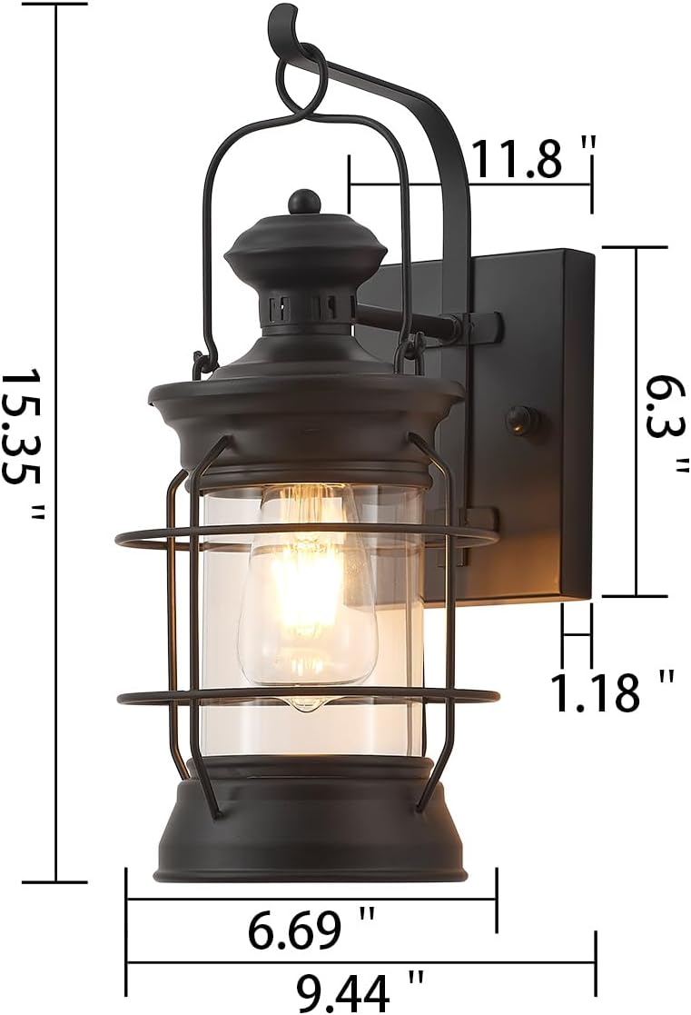 Black Farmhouse E26 Wall Sconce