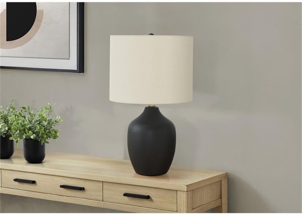 Black Ceramic 3-Way Table Lamp