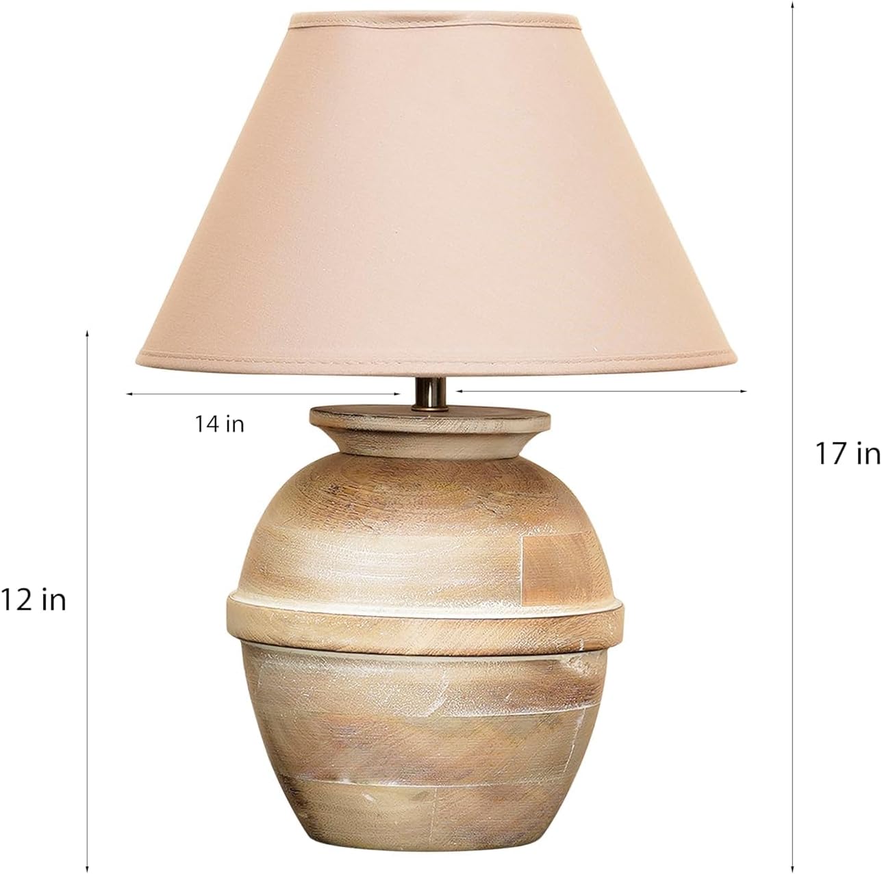 Wooden Rustic Bedside Table Lamp