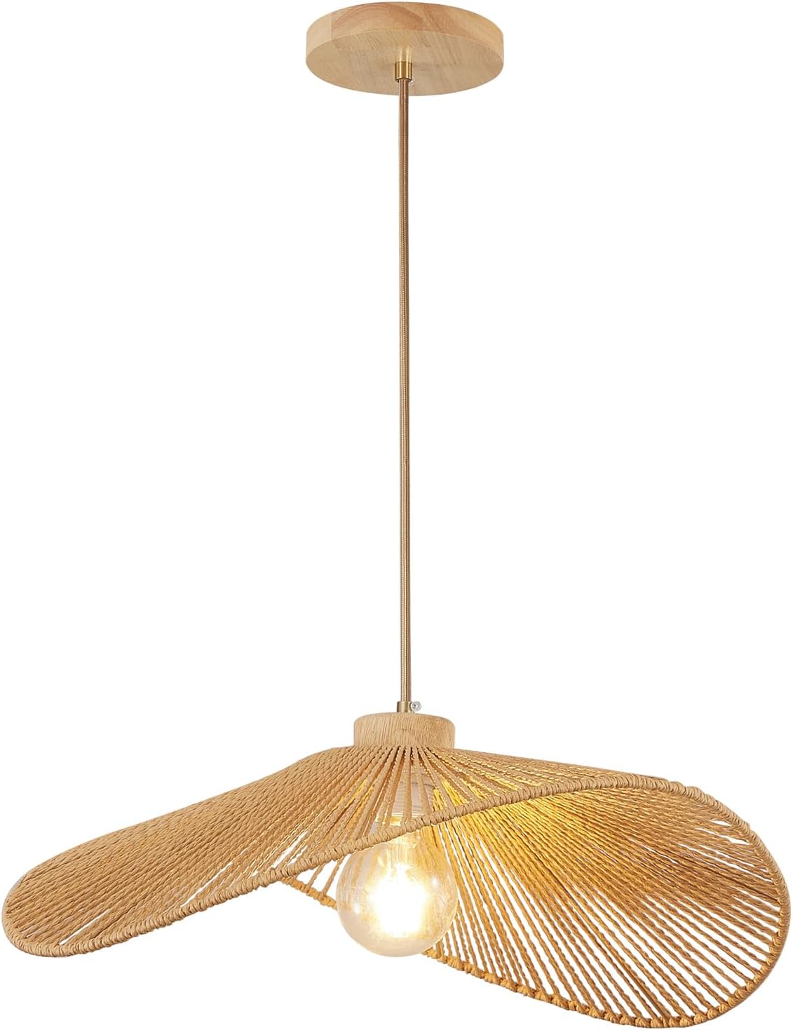 Natural Bamboo 1-Light Boho Pendant Light