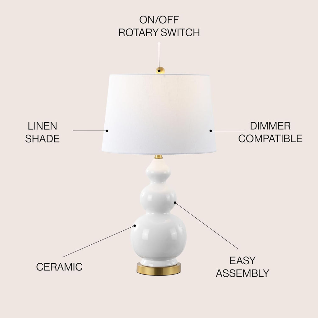 White Brass Gourd Table Lamp