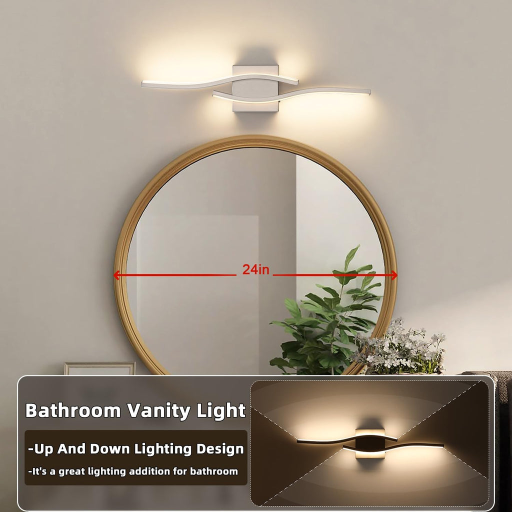 23" Brushed Nickel 5CCT Dimmable LED Vanity Light