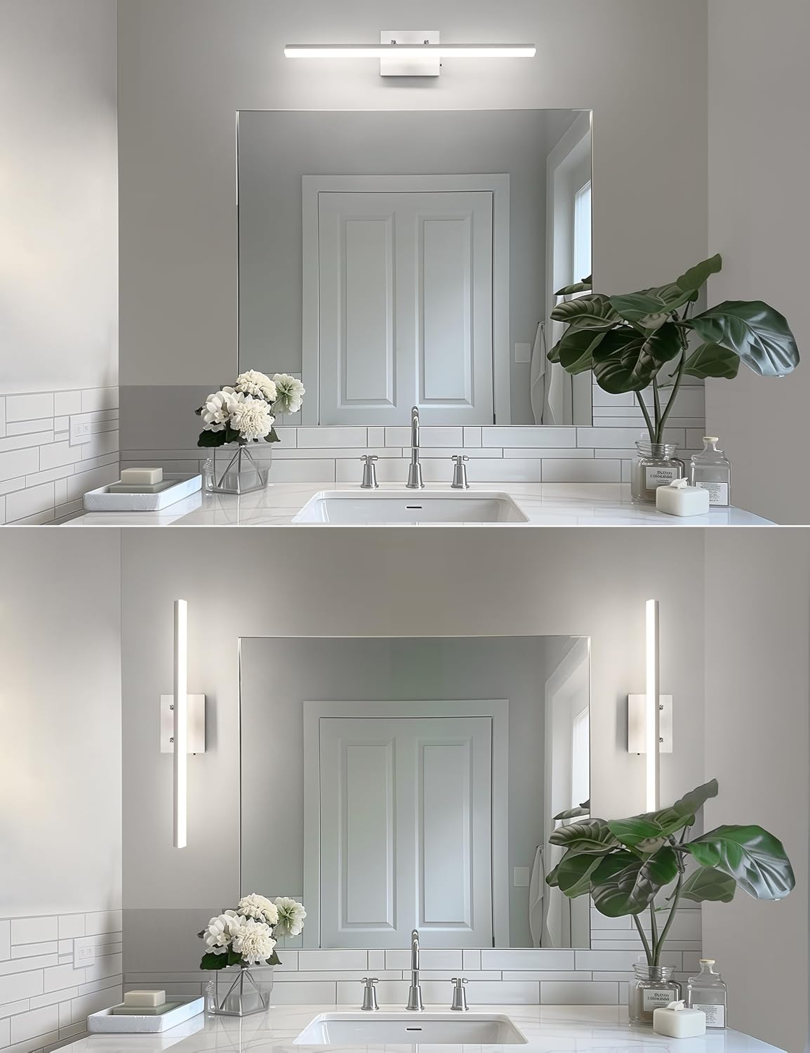 Brushed Nickel 3CCT LED Bathroom Vanity Light Bar