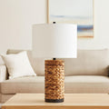 2 Pack Ripple Glass Pillar Table Lamp