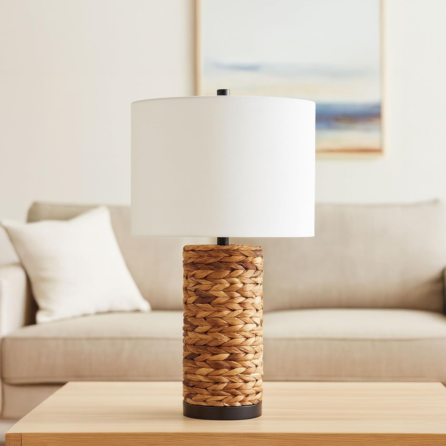 2 Pack Ripple Glass Pillar Table Lamp