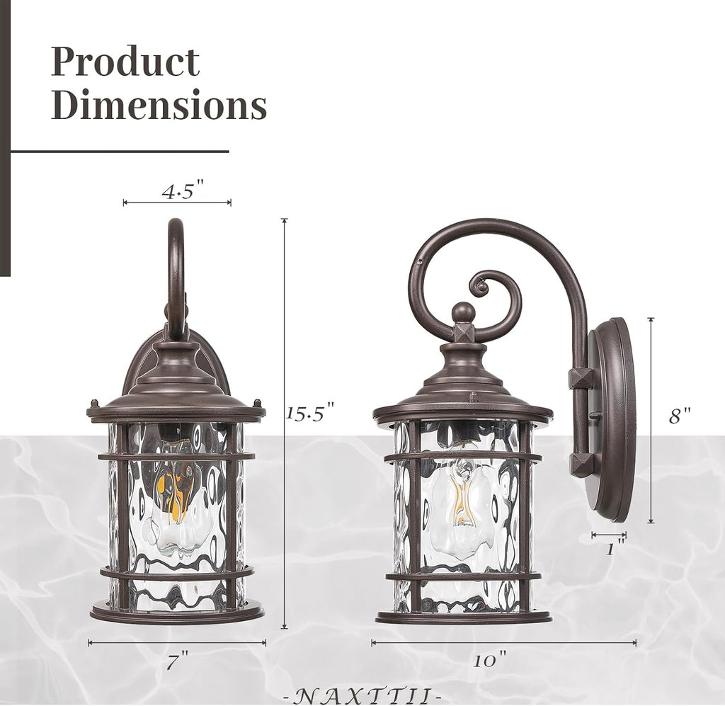 ORB Water Ripple Glass Outdoor Wall Sconce