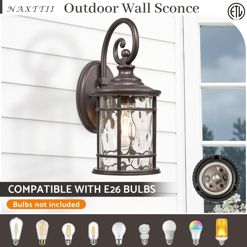 ORB Water Ripple Glass Outdoor Wall Sconce
