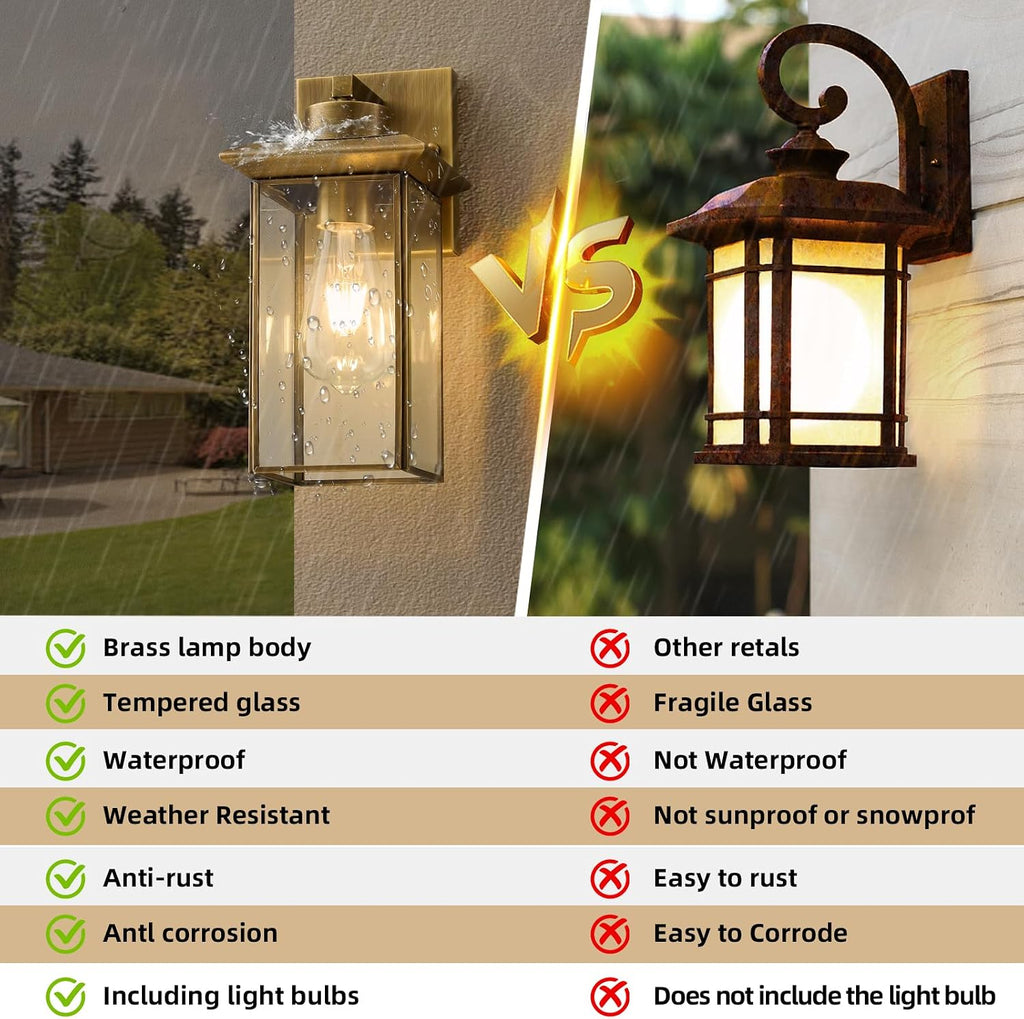 2 Pack Bronze Outdoor Wall Sconces