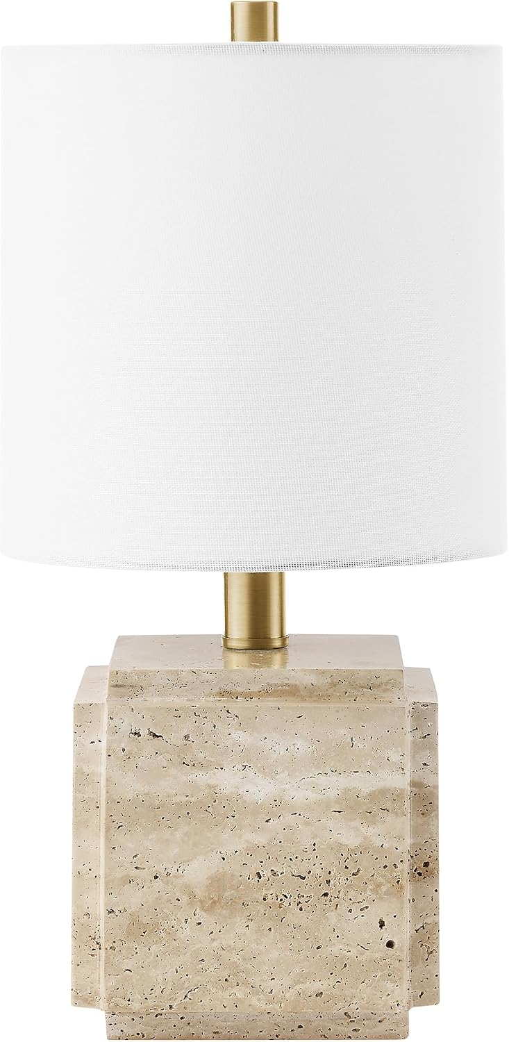 Beige Travertine Stone Table Lamp
