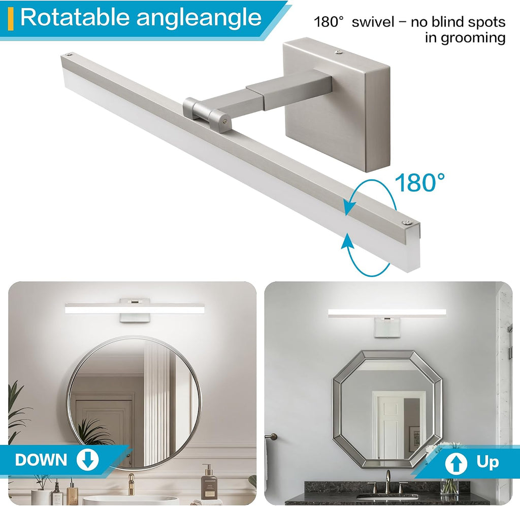24" Brushed Nickel Retractable 5CCT LED Vanity Light