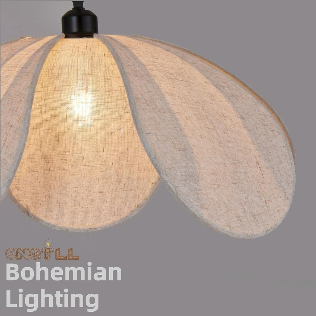 Linen Rattan Boho Pendant Chandelier