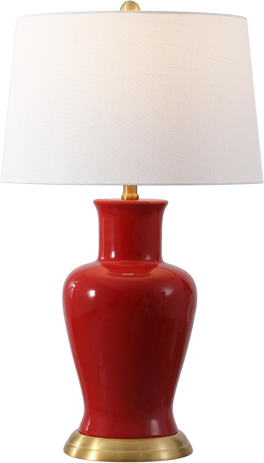 29" Red Ceramic Urn Table Lamp