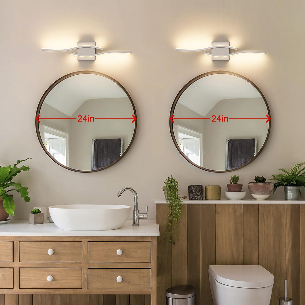 23" Brushed Nickel 5CCT Dimmable LED Vanity Light