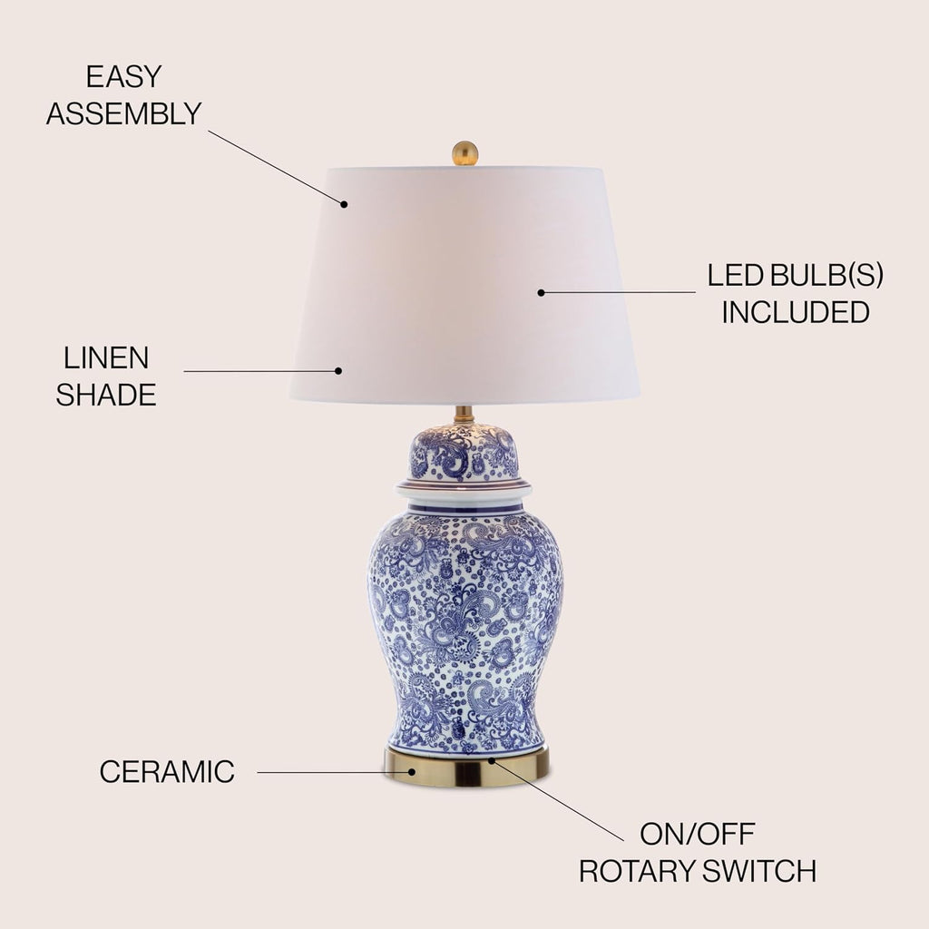 Blue Ginger Jar Ceramic Table Lamp