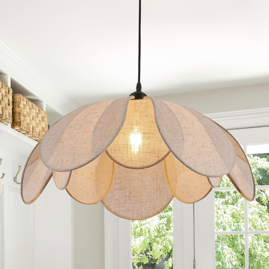 Linen Rattan Boho Pendant Chandelier