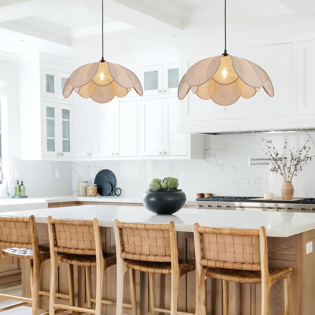 Linen Rattan Boho Pendant Chandelier
