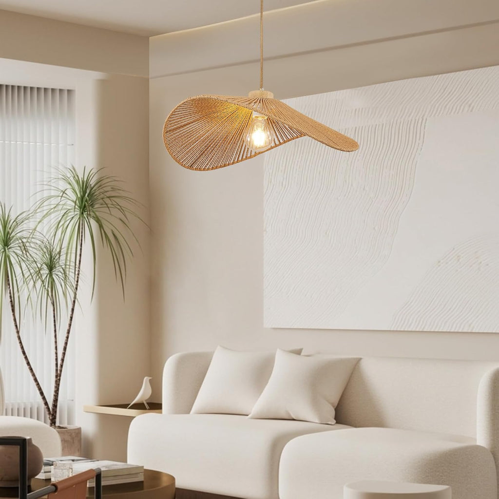 Natural Bamboo 1-Light Boho Pendant Light