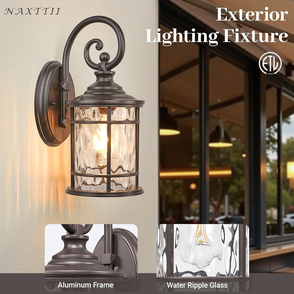 ORB Water Ripple Glass Outdoor Wall Sconce