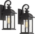 2 Pack Black Seeded Glass Outdoor Sconce