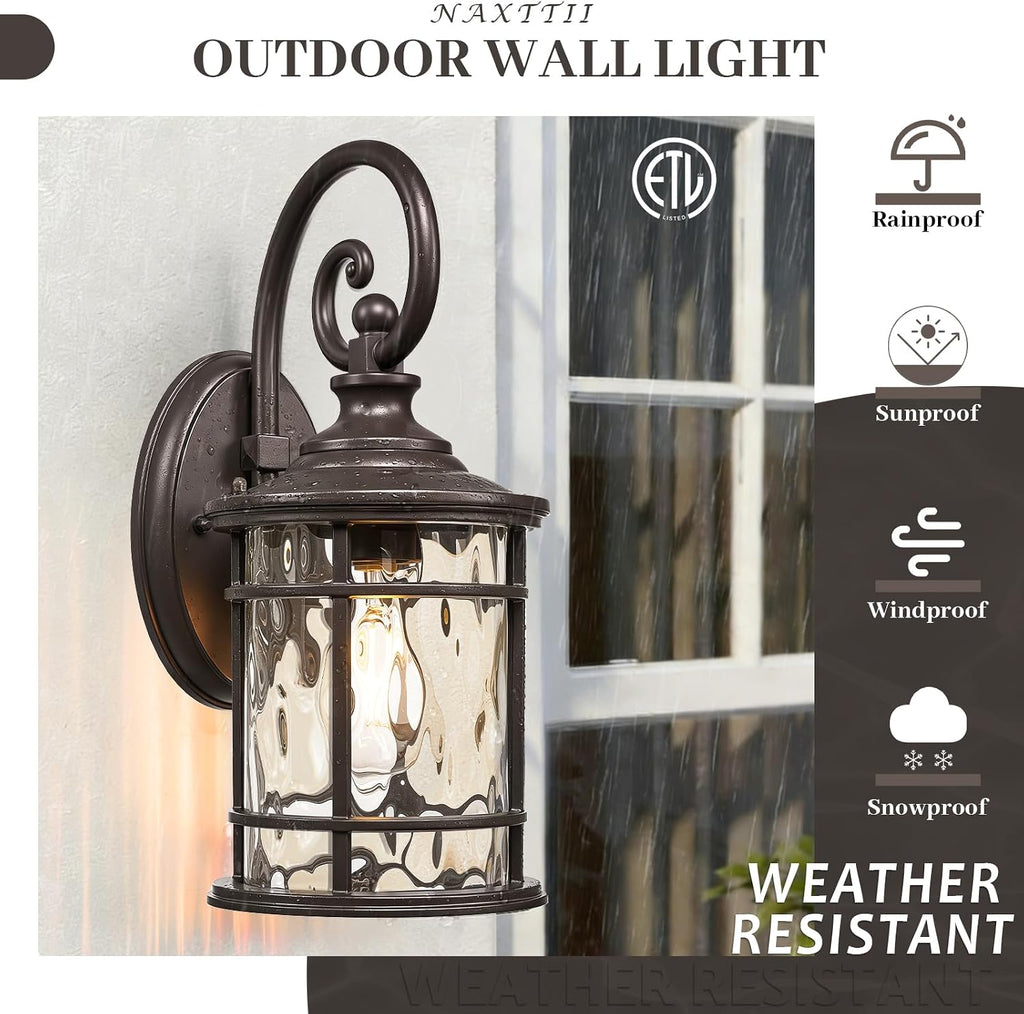 ORB Water Ripple Glass Outdoor Wall Sconce