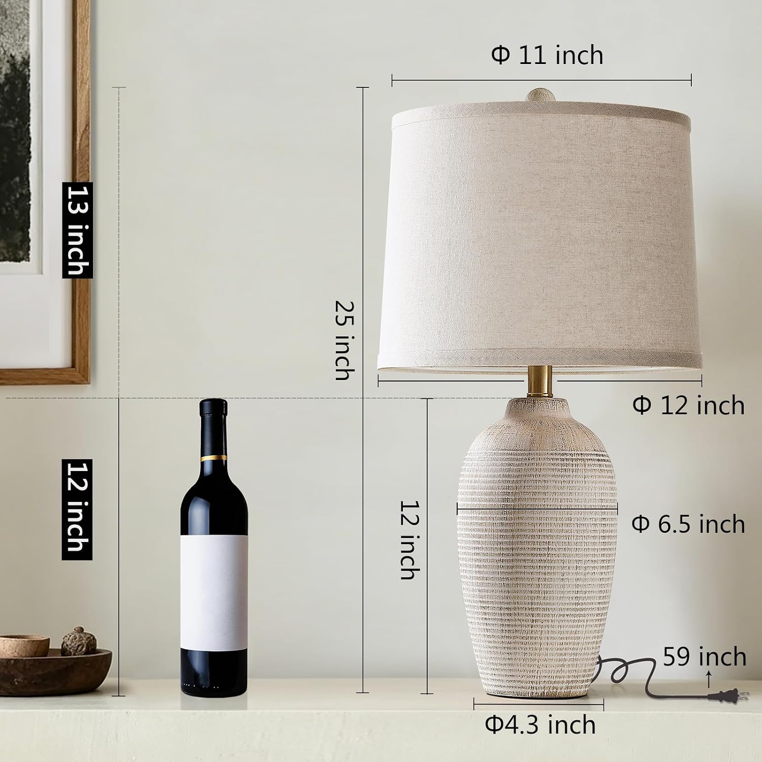 Farmhouse Ceramic Table Lamp