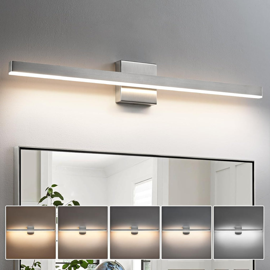 32 Inch Brushed Nickel 5CCT Dimmable LED Vanity Light