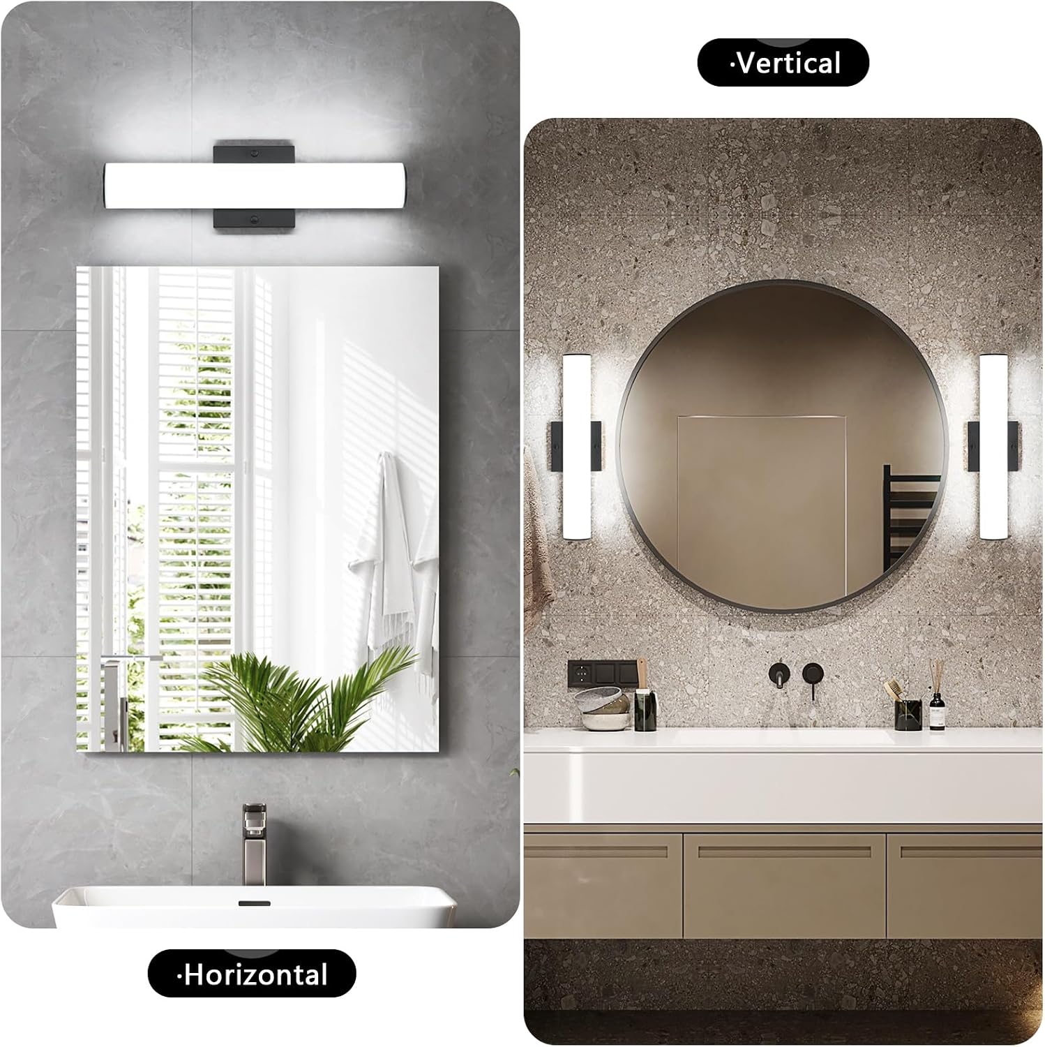 16 Inch Black Linear LED Bathroom Vanity Light