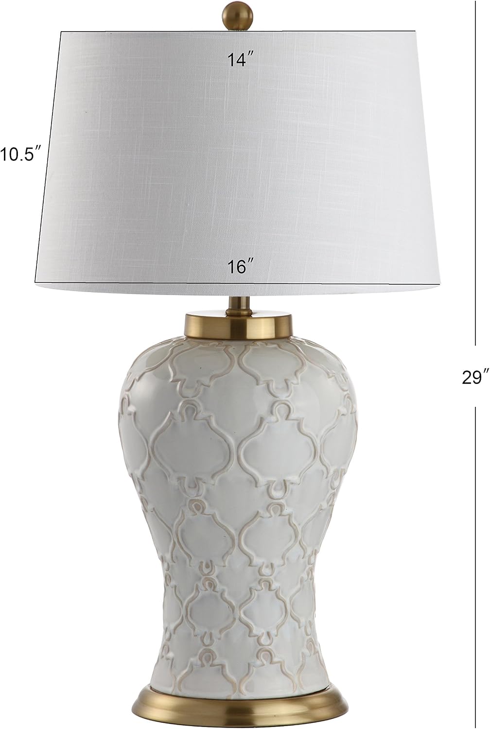 Cream Ceramic Brass Table Lamp