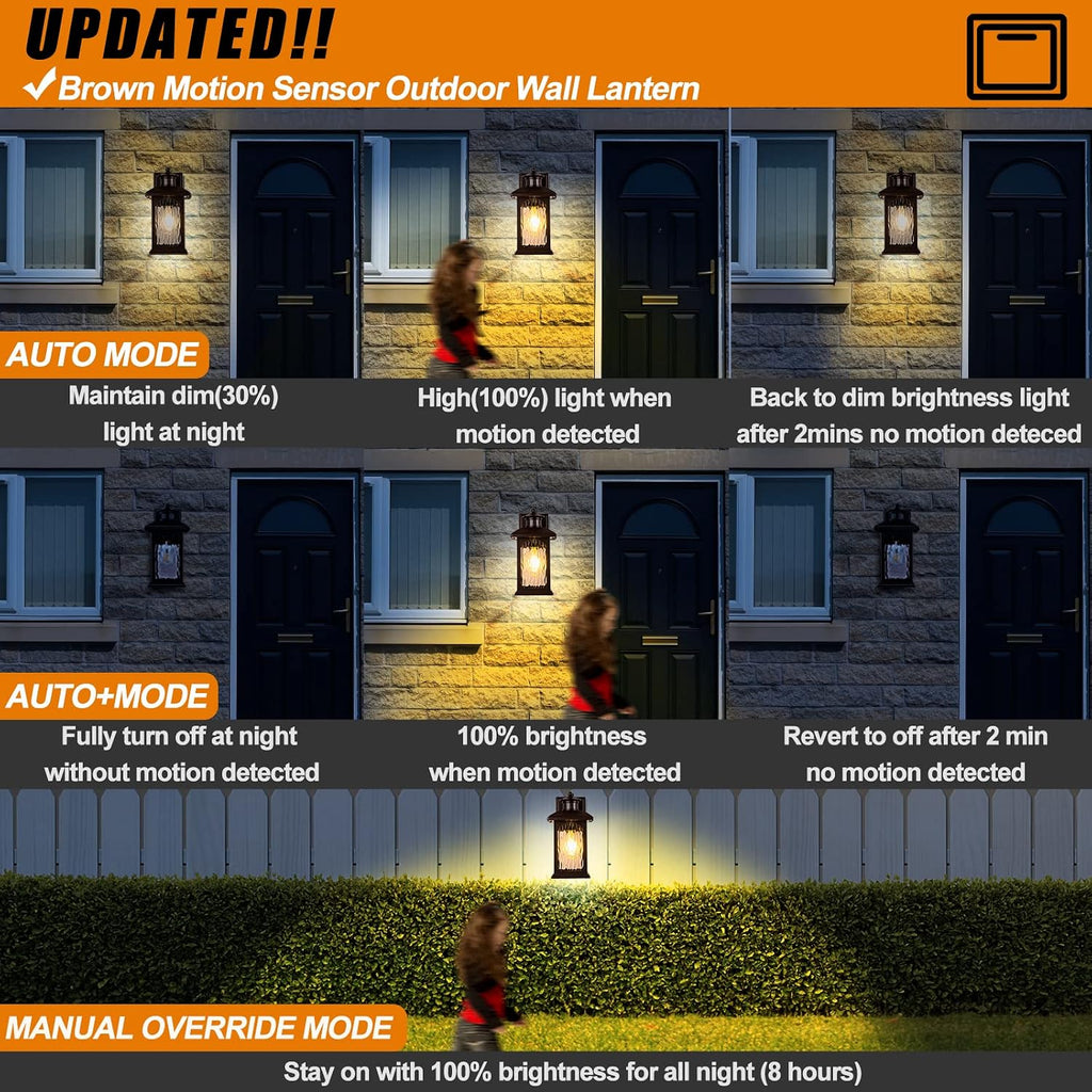 Bronze Motion Sensor Outdoor Wall Lights