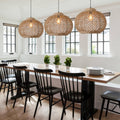 1-Light Coastal Woven Rattan Pendant Light