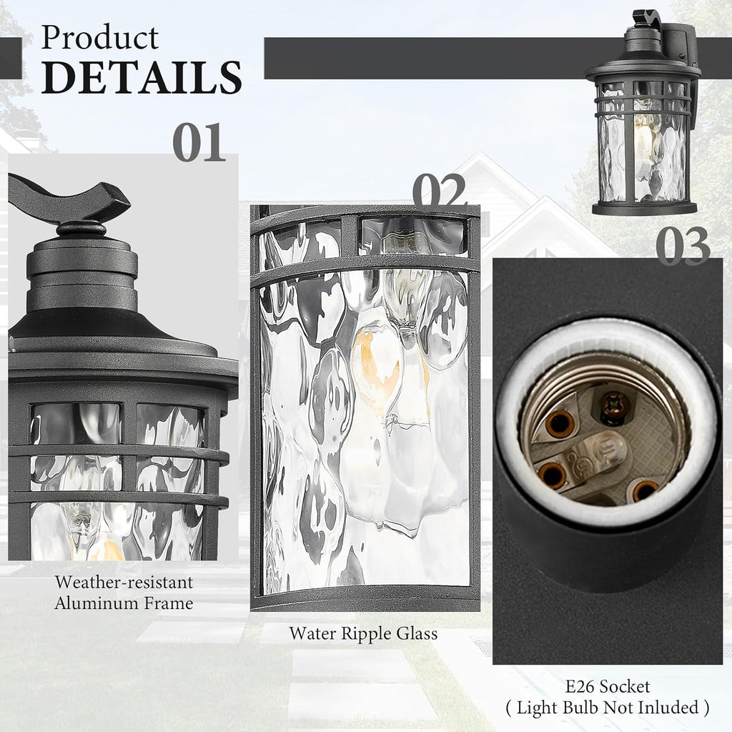 Water Ripple Glass Outdoor Wall Sconce