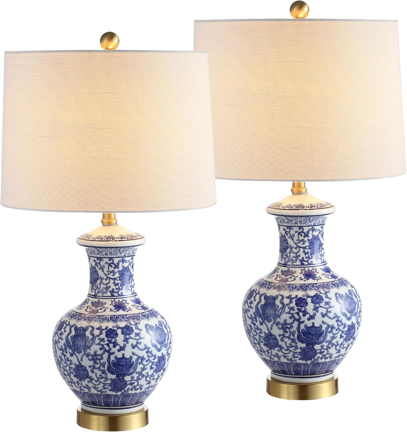 2 Pack Ginger Jar Ceramic Table Lamps