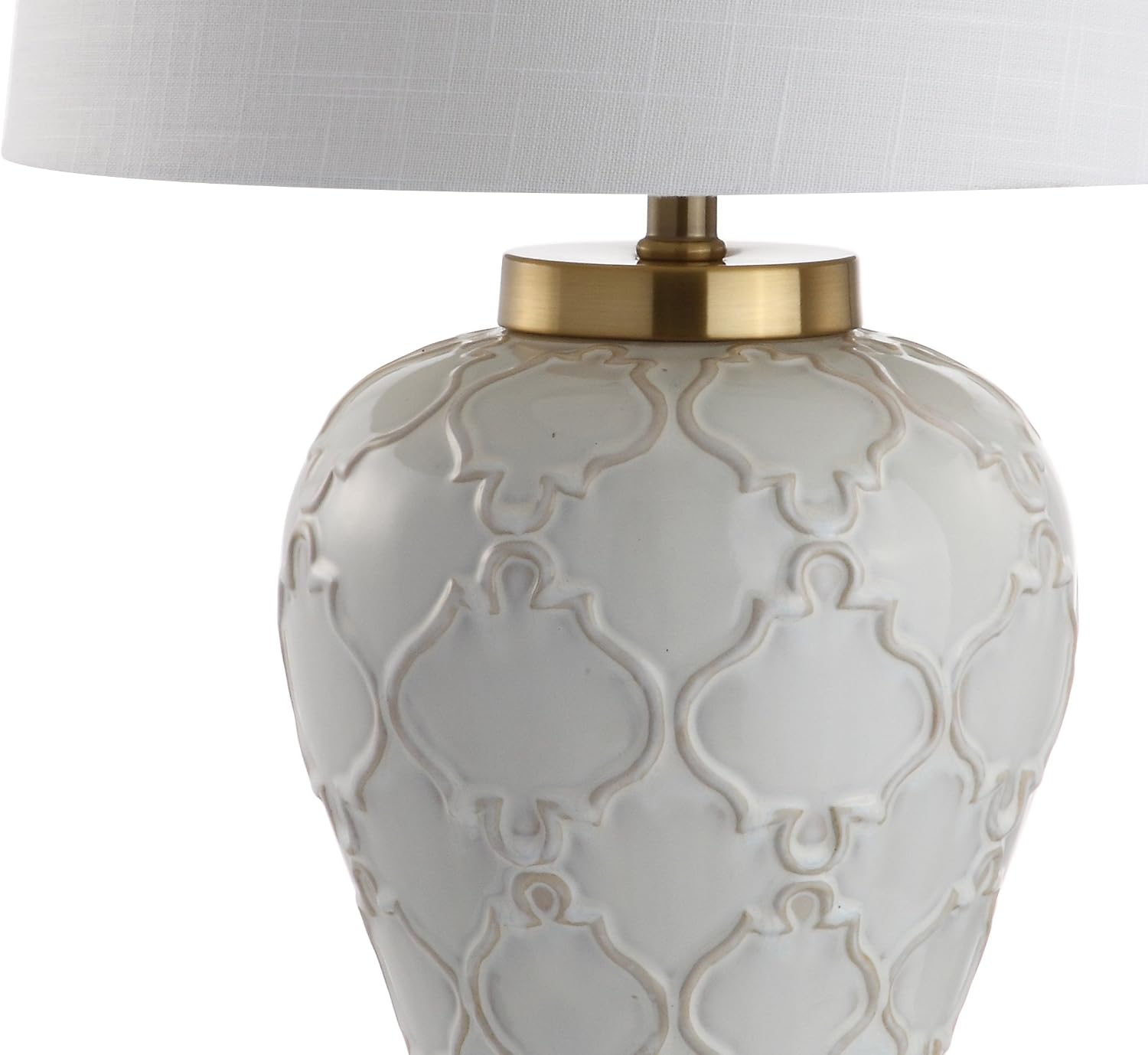 Cream Ceramic Brass Table Lamp