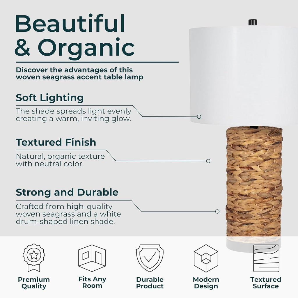 2 Pack Ripple Glass Pillar Table Lamp