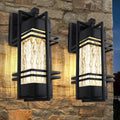 2 Pack Black Water Ripple Outdoor Wall Sconce
