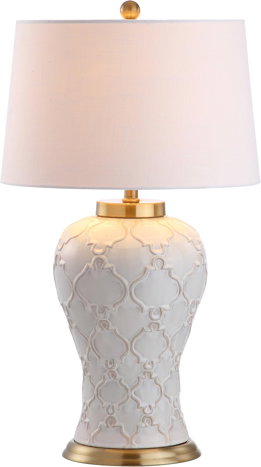 Cream Ceramic Brass Table Lamp