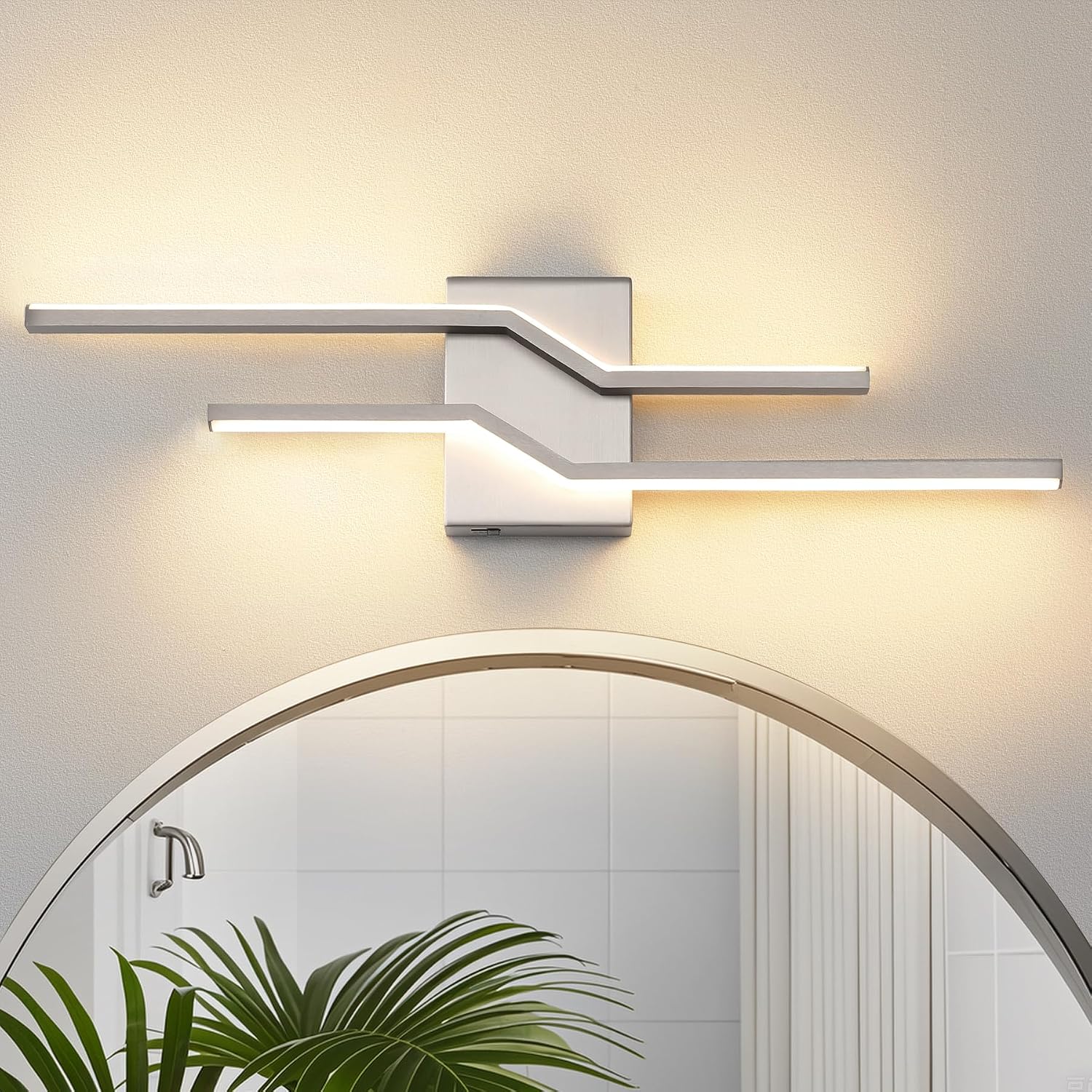 Brushed Nickel 5CCT LED Bathroom Vanity Light Bar