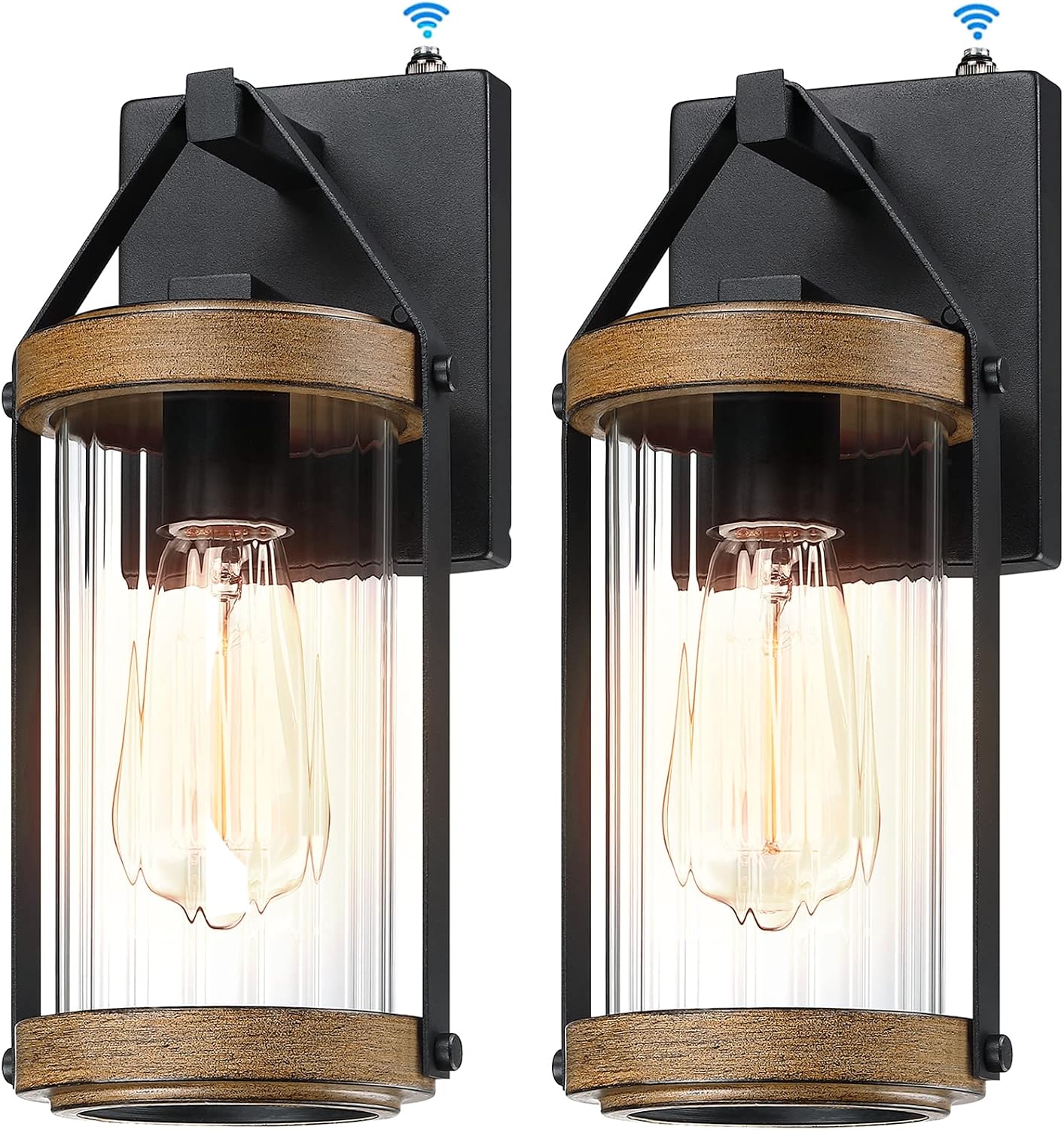2 Pack Dusk to Dawn Outdoor Wall Lanterns