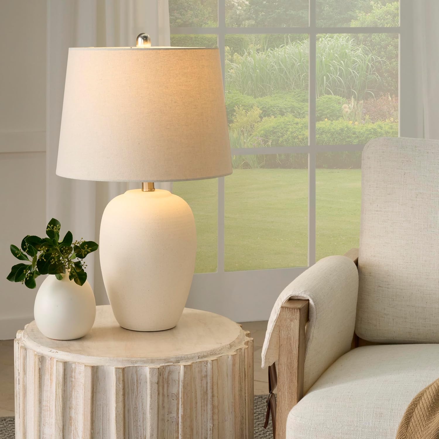 23" Ceramic Jar Table Lamp