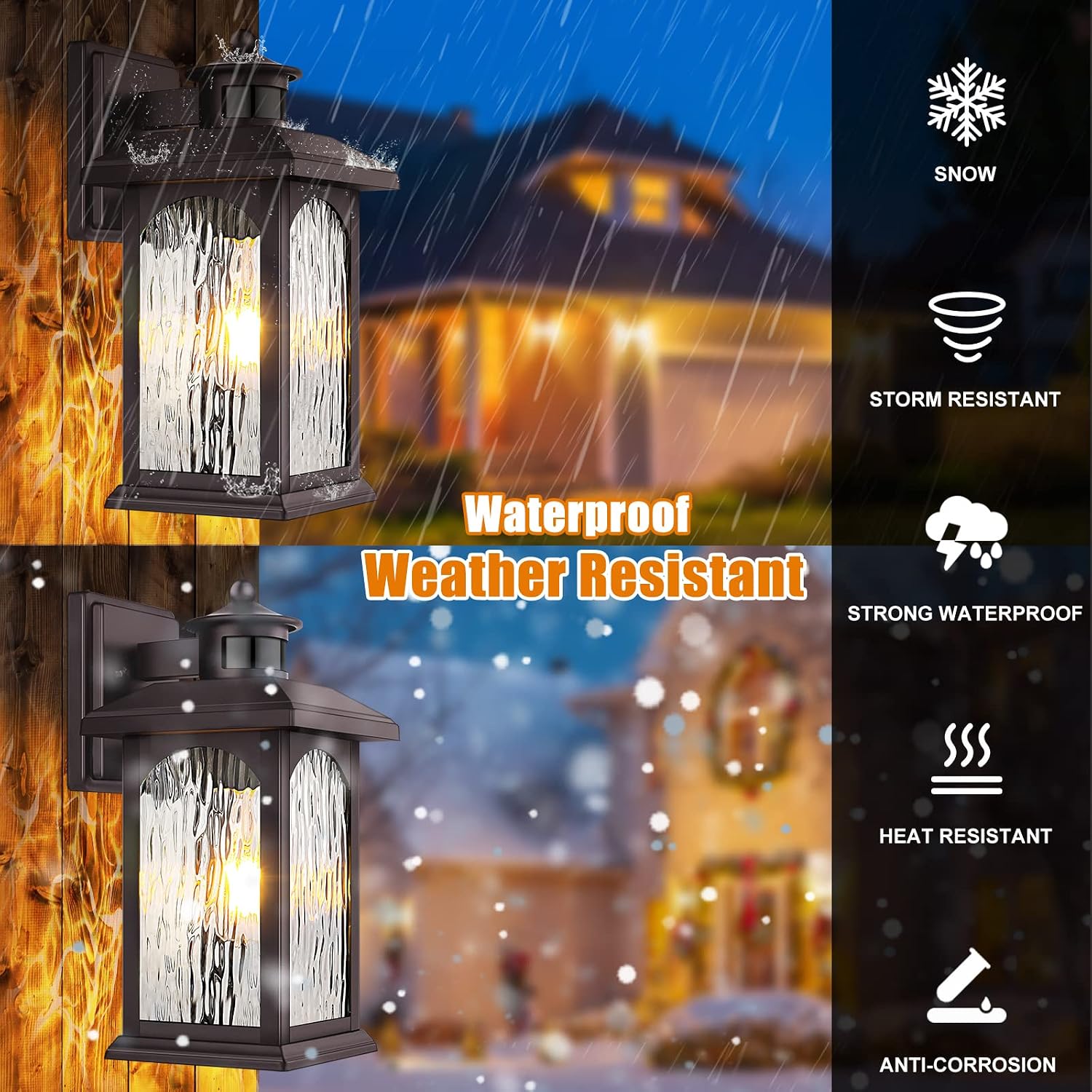 Bronze Motion Sensor Outdoor Wall Lights