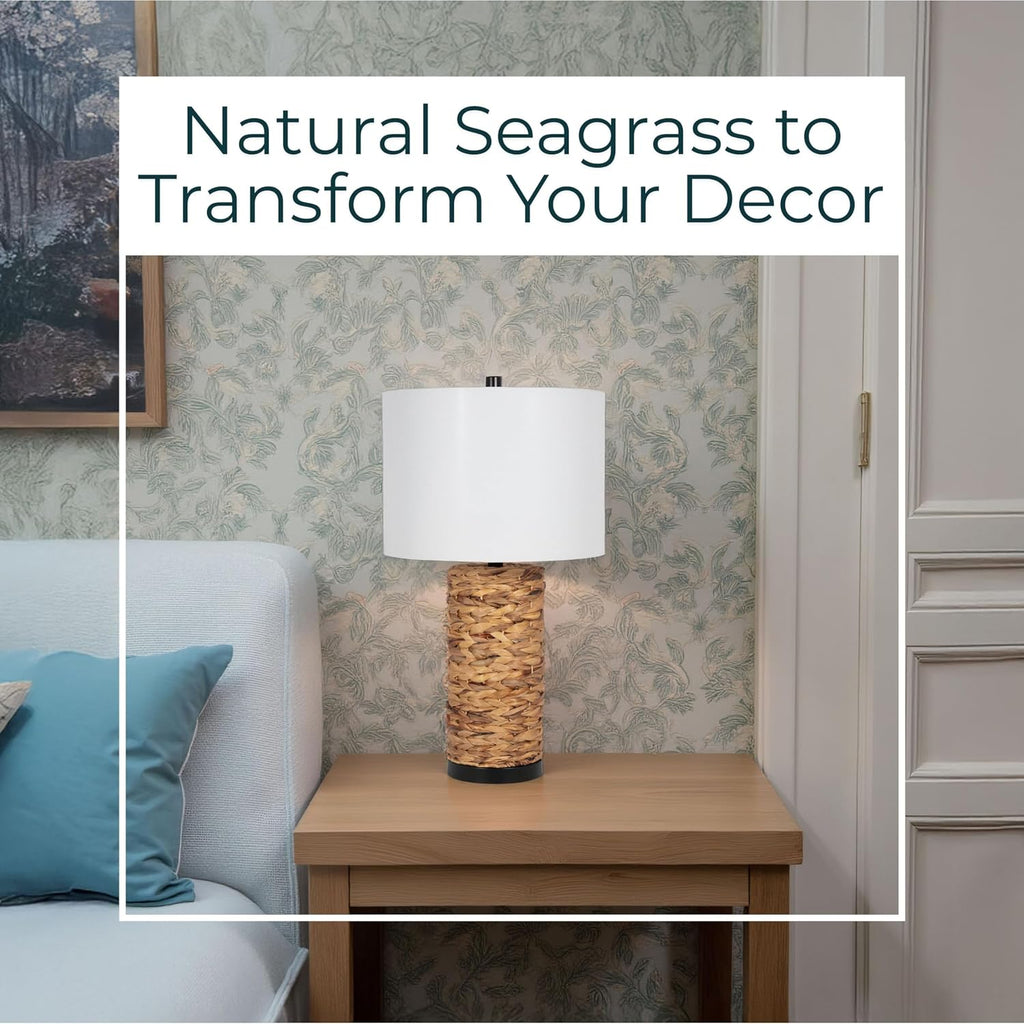 2 Pack Ripple Glass Pillar Table Lamp