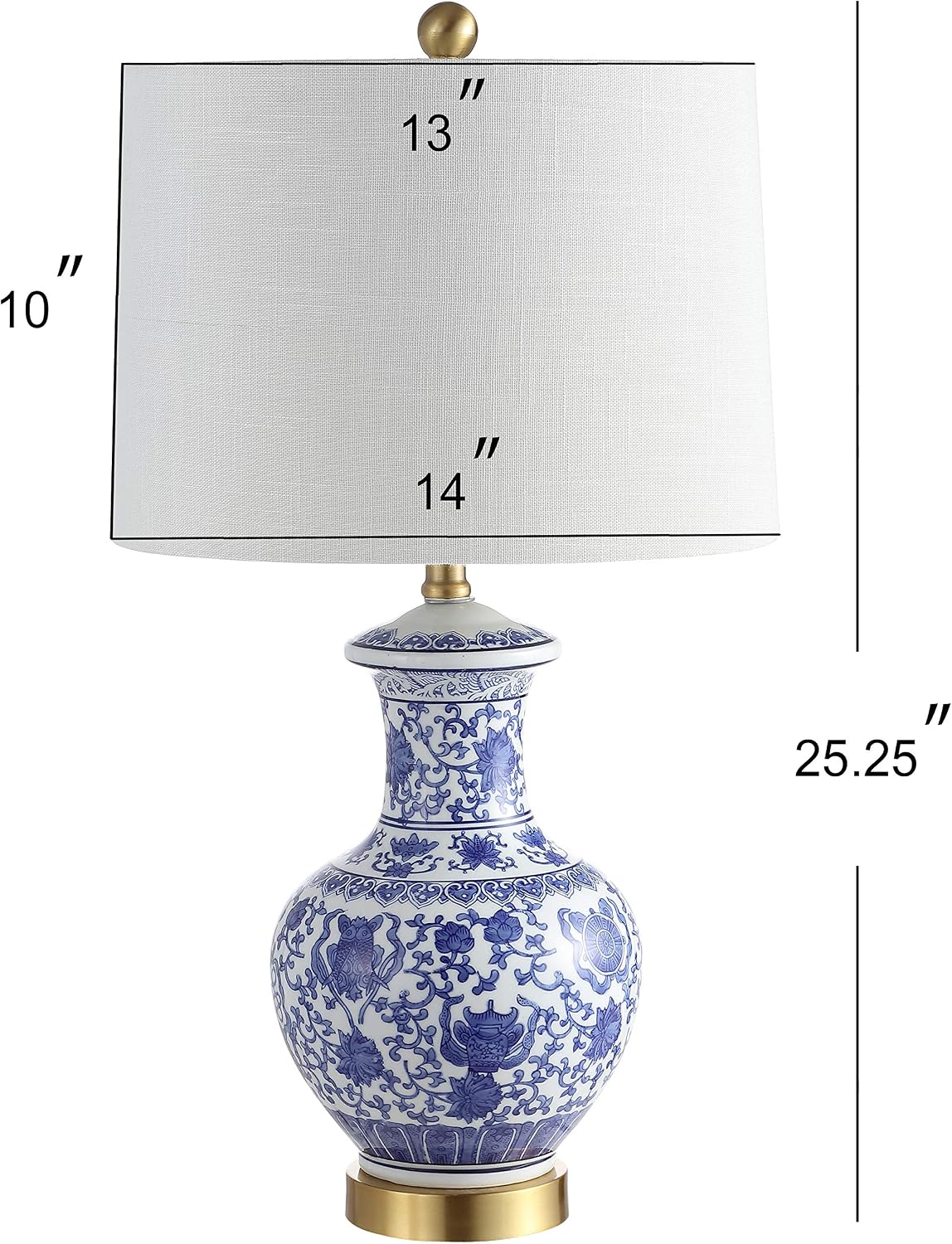 2 Pack Ginger Jar Ceramic Table Lamps