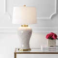 Cream Ceramic Brass Table Lamp