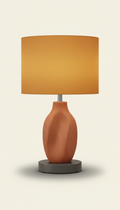 Drum Shade Table Lamp with Brushed Brass