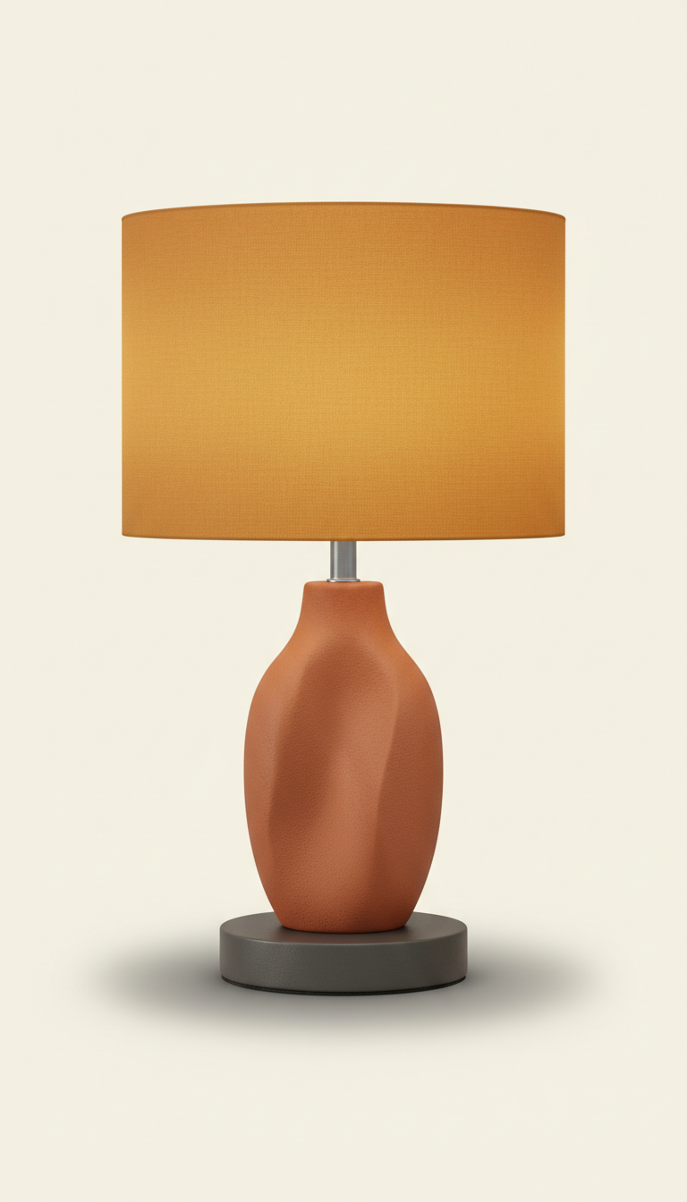 Drum Shade Table Lamp with Brushed Brass